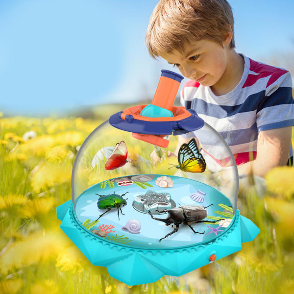 Insektsobservasjonslåda for barn Forstorande bildevisare 3-fargets Pedagogisk Transparent Riser Vent Bug Catcher Box