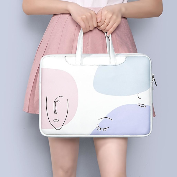 Laptop Sleeve i PU-læder til bærbare computere, håndtaske til kvinder, 12 tommer, 13,3 tommer, 14 tommer og 15,6 tommer