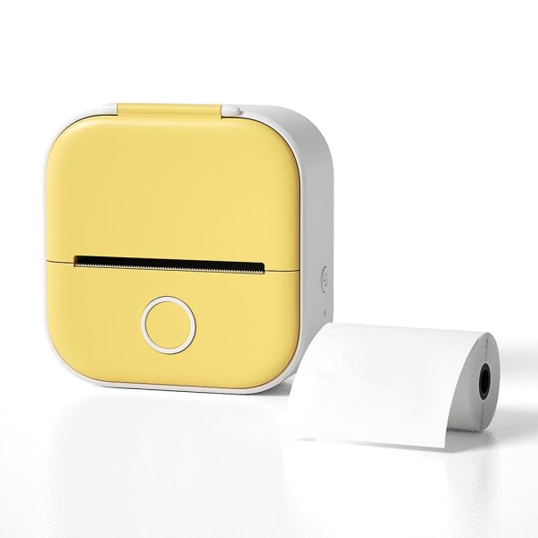 Mini Pocket Printer Bærbar Bluetooth-kompatibel termisk printer Inkless Sticker Printer -hg Gul