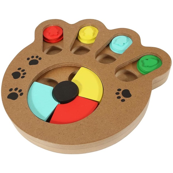 Mentala pusselleksaker för husdjur i trä Interactive Puppy Dog Cat Feeder