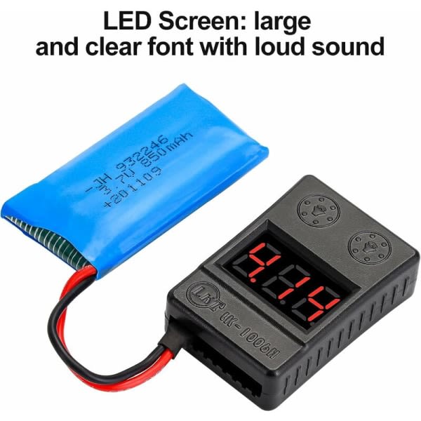4st LiPo Battery Checker 100dB Lågspänningssummer med LED-indikator för 1-8S RC Lipo Life LiMn Li-ION-akku