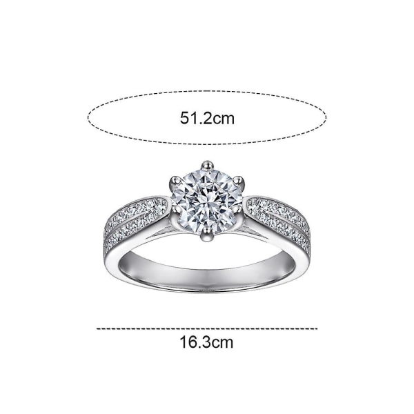 Förlovningsring Sterling Silver Cubic Zirkonia Bröllop | Utmärkt snitt, klarhet och utsökt polish 6