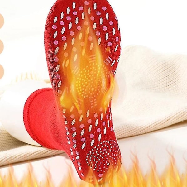 Pari unisex-pehmeitä puuvillaisia keskipitkiä sukkia Warma Magnetic Therapy Socks