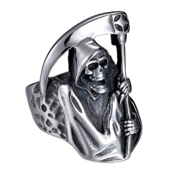 The Dead Gothic Ringe Black Death Grim Reaper Skull Ring Fashion Punk Ringe Til Mænd 9
