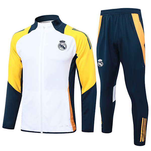 2425 uusi Real Madrid jalkapallopuku pitkillä hihoilla, aikuisten huppari, pitkä vetoketju, syys- ja talvitakki treenisetti Keltainen Yellow 2XL
