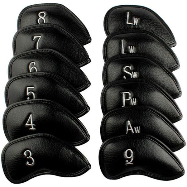 Golfklubbsöverdrag Iron Headcover Set med 12 lyxiga syntetiska läder