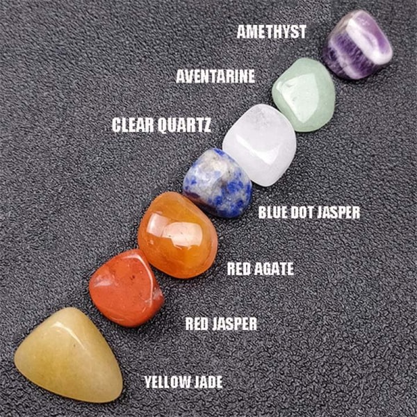 7 Chakra Sten Set Mors Dag Present Meditation Sten Yoga Amulet med presentask