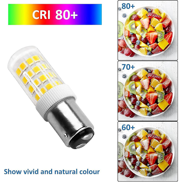 5W LED-symaskinlampe B15d, 220-240V, 500lm kaldhvit 6000k, tilsvarende 40W glødelampe, ikke-dimbar, B15 bajonettlampe for Co