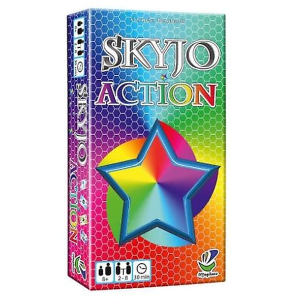 Skyjo Actionkortspil for voksne og barn, Roliga brädkortspil for skojs kranium, Underhold, Barnleksaker Præsentator farveglada