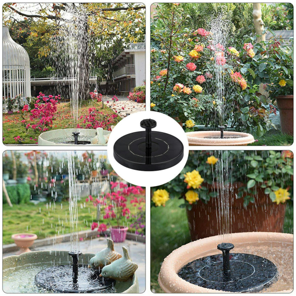 Solcelledrevet fontene - Sol Fountain - Solfontenepumpe - 13CM svart
