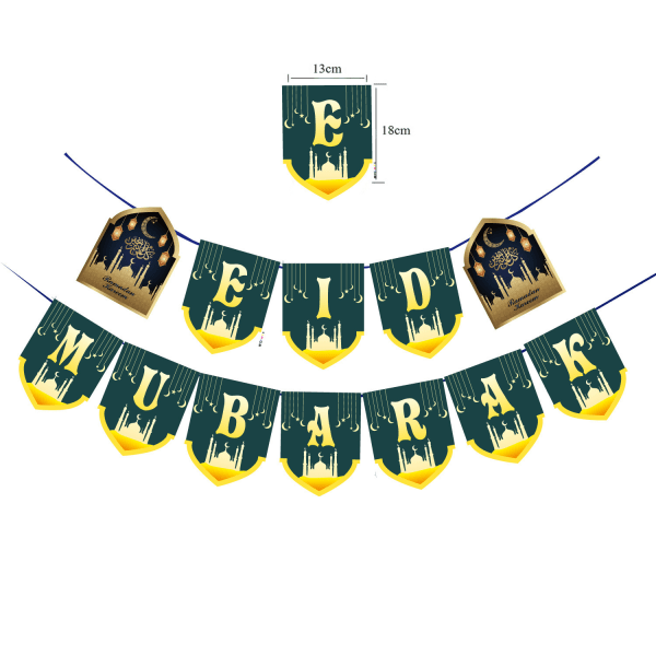 Sæt af Eld Mubarak Banner Ramadan Dekoration Fest Dekoration