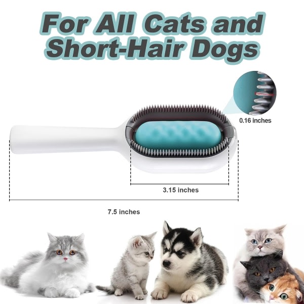 Katthårborste med vann, klibbig borste 2.0 for katter, hårborttagningskam for husdjur med vanntank, våt kattkam, 2 i 1 rengjøringsborste katt