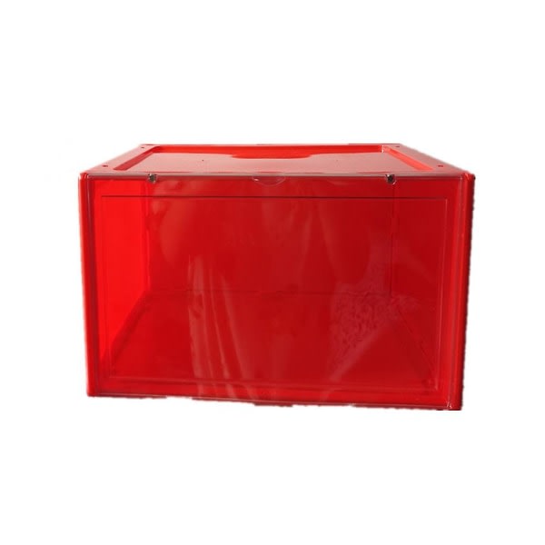 Magneettinen imu tennarien säilytyslaatikko läpinäkyvä koripallokengät kenkälaatikko näyttö kenkäkaappi punainen