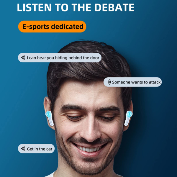 Trådlösa Bluetooths In-Ear-hörlurar med mikrofon - Vit
