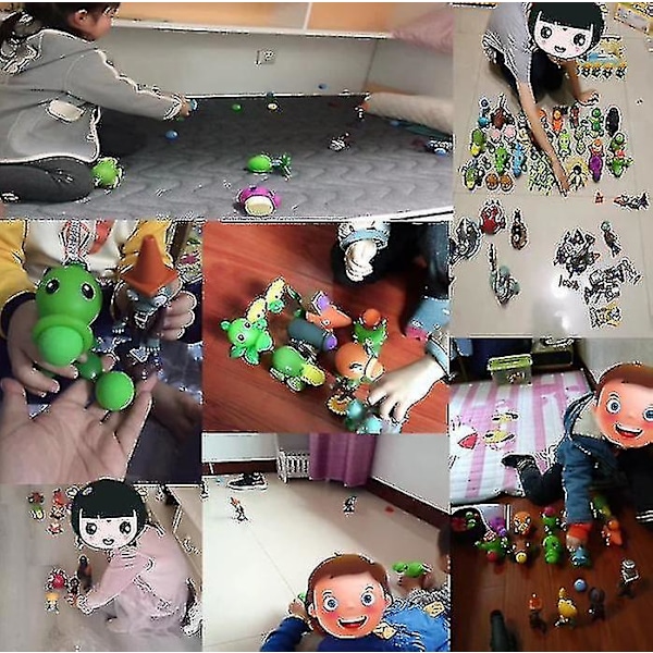 Plants vs. Zombies Leksaker Komplett Set Silikon Anime Figur Barn Dockor
