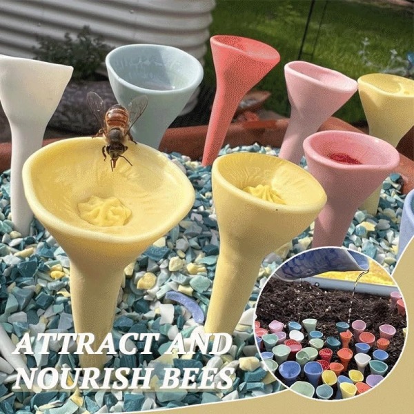 Bi insekt drikkekop, bi kopper til have, mini drikkekopper Används av bin i trädgårdar. (5 färger) A4