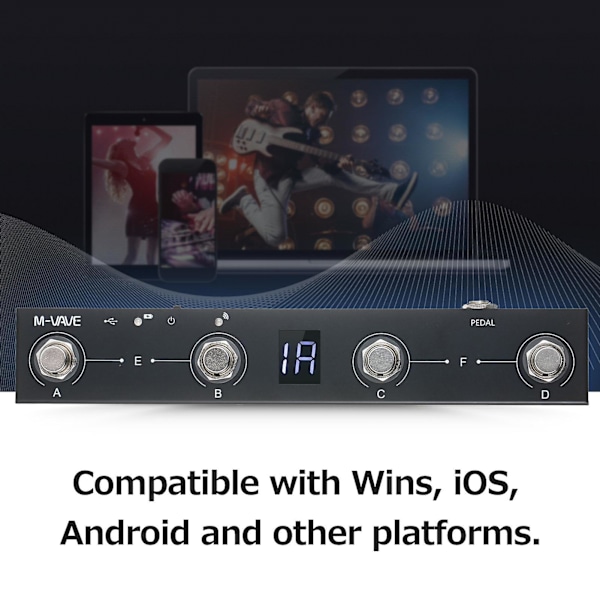 Trådløs MIDI Fodcontroller M-VAVE Choklad BT Genopladelig 4-Knaps Bærbar[YD]