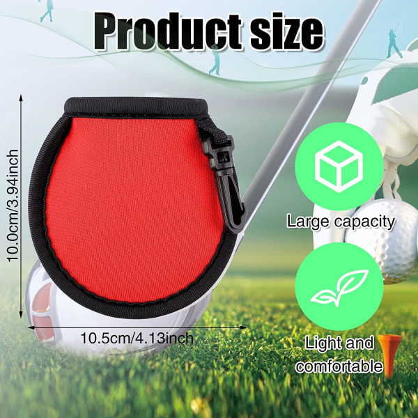 2Pcs Golf Ball Cleaner Pouch, Portable Golf Ball Washer Pocket Ball Washer with Hanging Clip Buckle Ball Cleaner Bag for Men Ladies