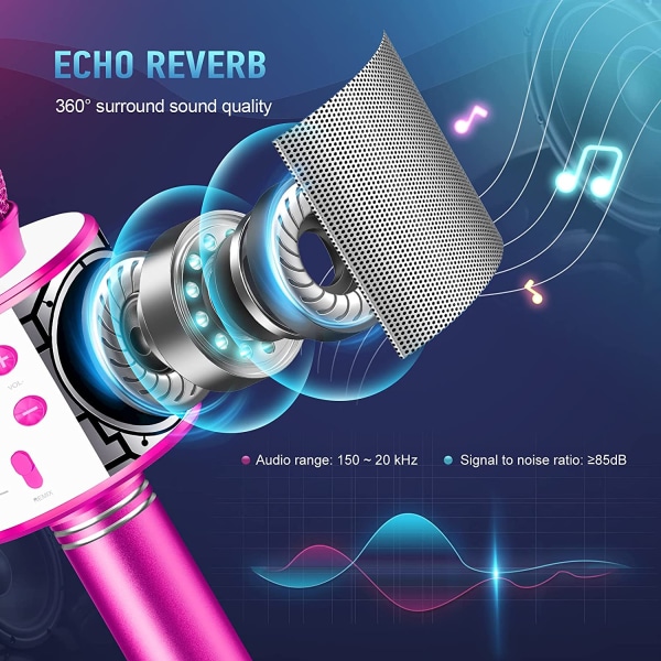 Mikrofon, karaokeleksaker för 5-12-åriga tjejer