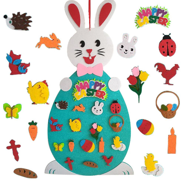 Påsk DIY filt kanin kostym Påsk dekoration Barns påsk present Hem dörr väggdekoration