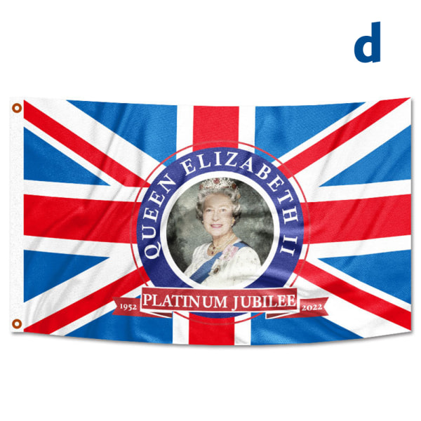 Elizabeth 70-årsjubileumsflagga Engelsk Queen Celebration Supply 90*150 cm D