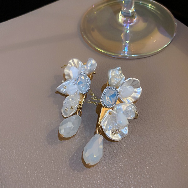 925 sølvnåle barok krystal perler prydet med diamanter vinta