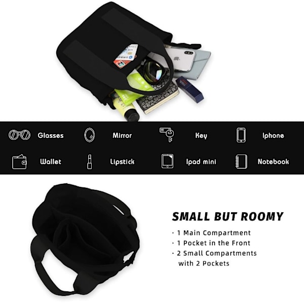 (c) Canvas tote bag Multi-Pocket GRØNN - spottsalg Green