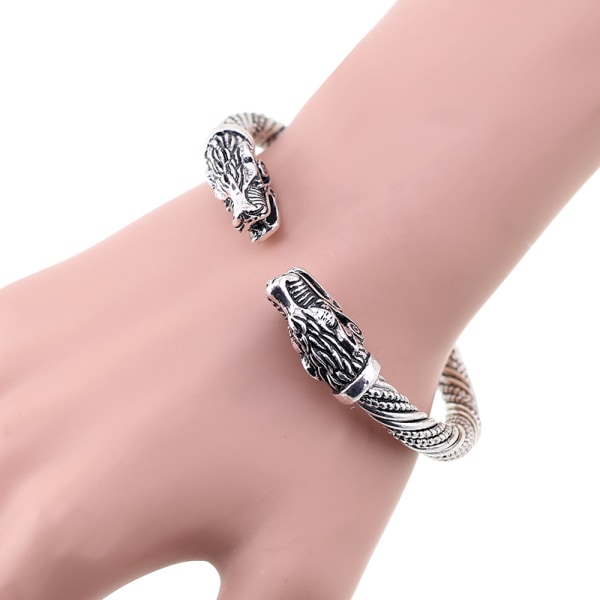 Men Wolf Head Bracelet Viking Smykker Mote Tilbehør