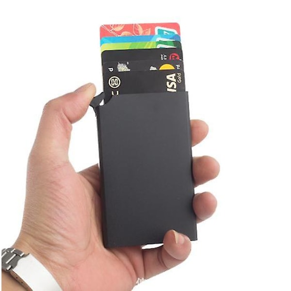 Korthållare Plånbok, Herr Minimalistisk Slim Metall RFID-blockering Kontaktlös Kortskydd
