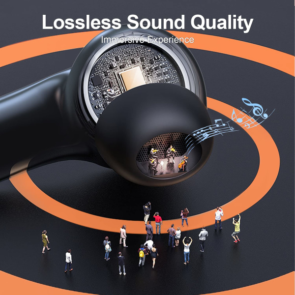 Trådløse høretelefoner, 50 timers spilletid med LED Digital