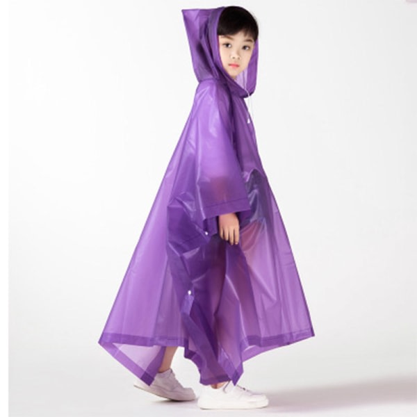 1 st modetröja EVA vattentät regnjacka för navetta Utomhusvandring Resor Regnkläder Barnöverdrag Lila