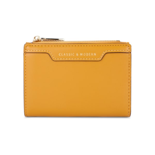 Naisten 8 Card Slim korttikotelon kolikonvaihtolaukku keltainen