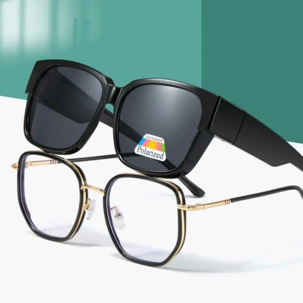 Suncovers Sunglasses Over Glasses Polarized Black
