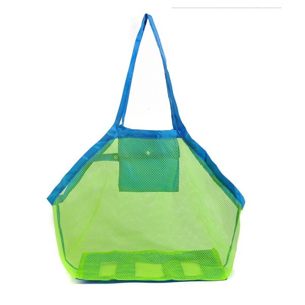 Mesh Beach Bag Stor sammenfoldelig Mesh Bag til legetøjsopbevaring Sand Beach