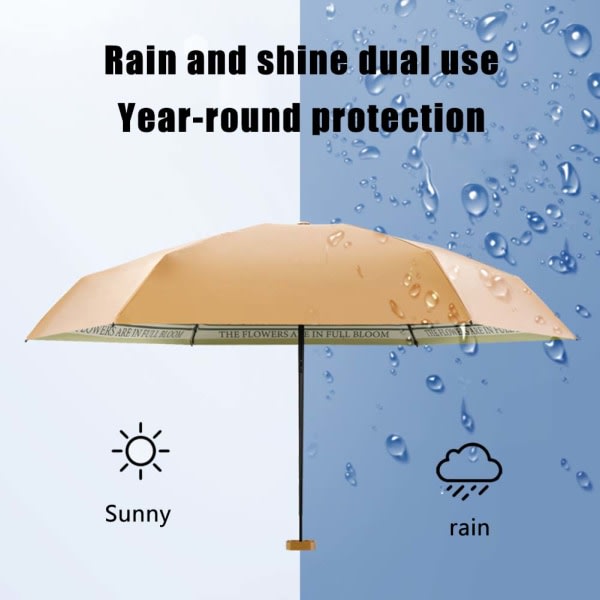 Print Pocket Paraplyer Ultralätta solskyddande paraplyer för utomhusbruk Rosa
