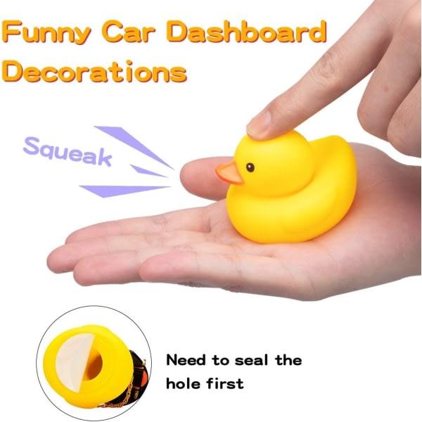 2st Gummi Gul Duck Toy Biltillbehör Cool Duck Car Dashboa