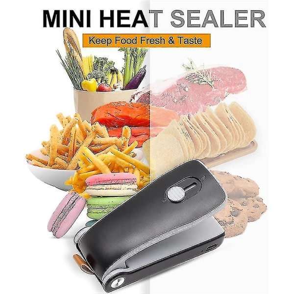 Mini Bag Sealer, USB Uppladdningsbar Heat Sealer, skärare med Sof DXGHC