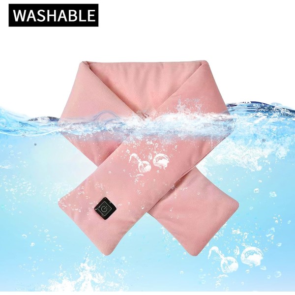 Opvarmet tørklæde med 3 varmeniveauer, hurtig opvarmning, pink