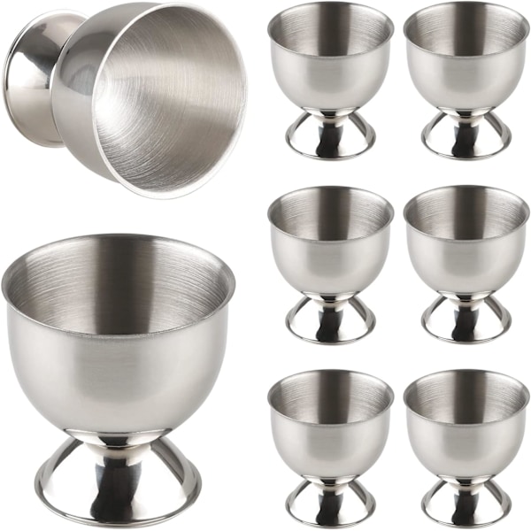 Stainless Steel Egg Cups for Soft & Hard Boiled Eggs Set of 8 Egg Holder Tray Kitchen Tool