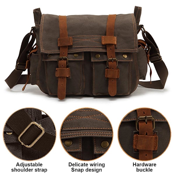 Herr Canvas Skuldertaske Crossbody Taske Herre Casual Taske Herre Taske Grøn