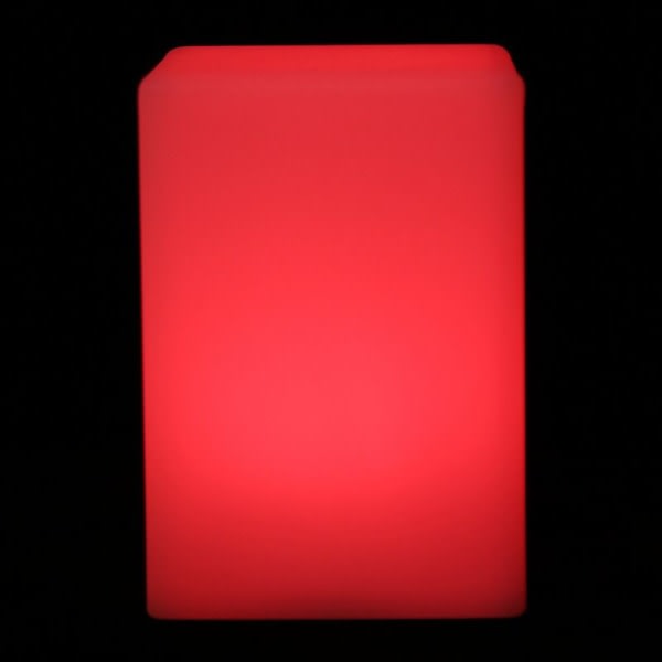 LED-bordslampe, farveglad fyrkantig bordslampa med 24 nycklar fjernkontrol for soveværelse, seng (fyrkantig batteritype)
