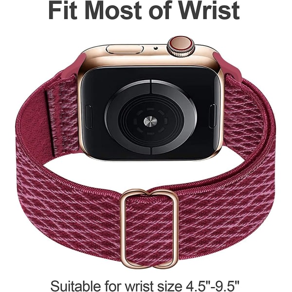 Heytea Stretchy Nylon Solo Loop Band yhteensopiva Apple Watch kanssa 41mm 40mm 38mm, justerbara flätade sportband Dam Herr Rem Iwatch-sarjassa