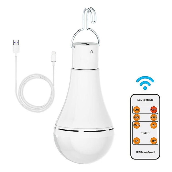 USB-oppladbart lys med fjernkontroll 7W