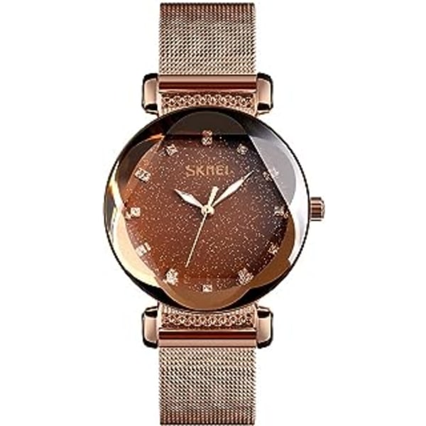 Modeklocka desual Quartz Armbandsur Enkel stil Vattentät klocka Stål Watchband