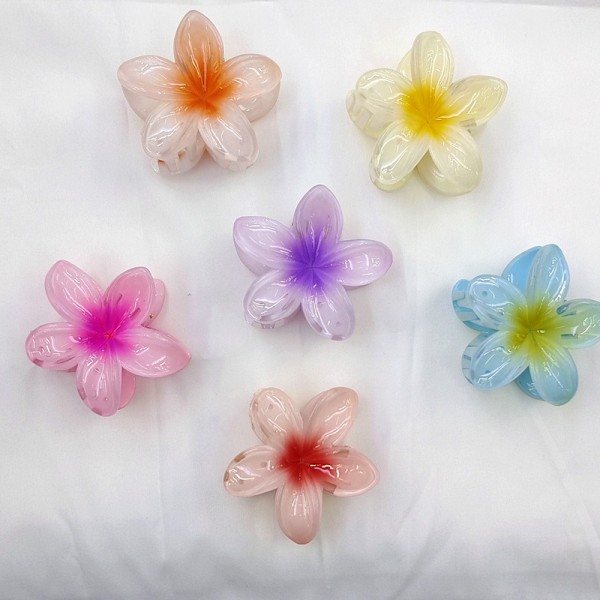 6-pack Blommiga Halkfria Hårklämmor