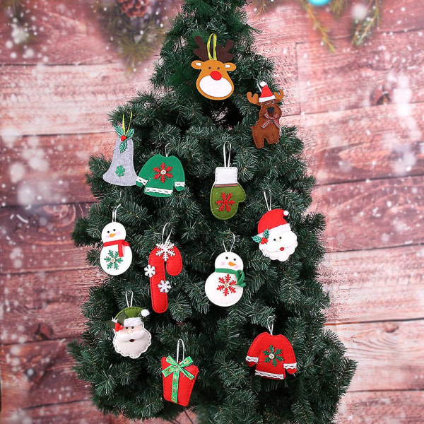 10 stykker julgransprydnader Xmas hängande dekorasjoner, for julfest HeminredningB