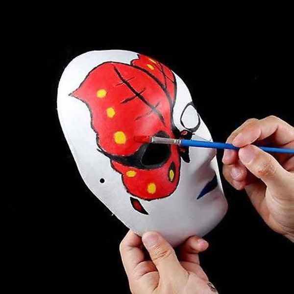 DIY White Paper Mask Pulp Blank Handmålad Mask Personlighet Kreativ Gratis Design Mask