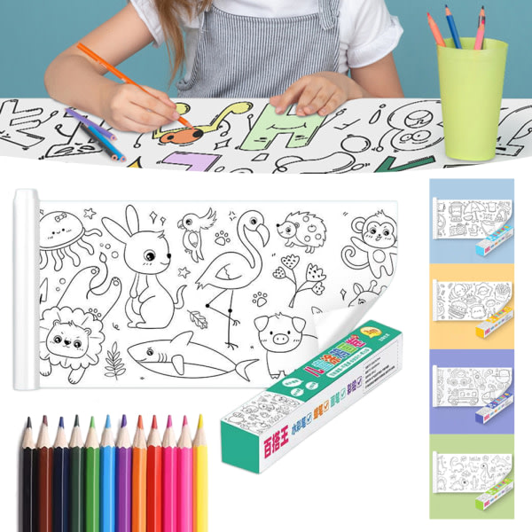Målarbok Måla Scroll med pennor för barn, förskola och dagis (åldrar 1-4) Artiklar