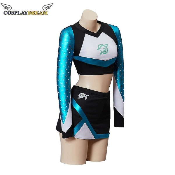 -euphoria Cheerleader Uniform Maddy Outfit pitkähihainen Crop toppi minihamesarjalla High Schoolin naisten cheerleading-asu I XS
