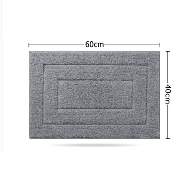 Gulvtæppe på badeværelset, til bruser, badekar og toilet (grå) (40 x 60 cm)